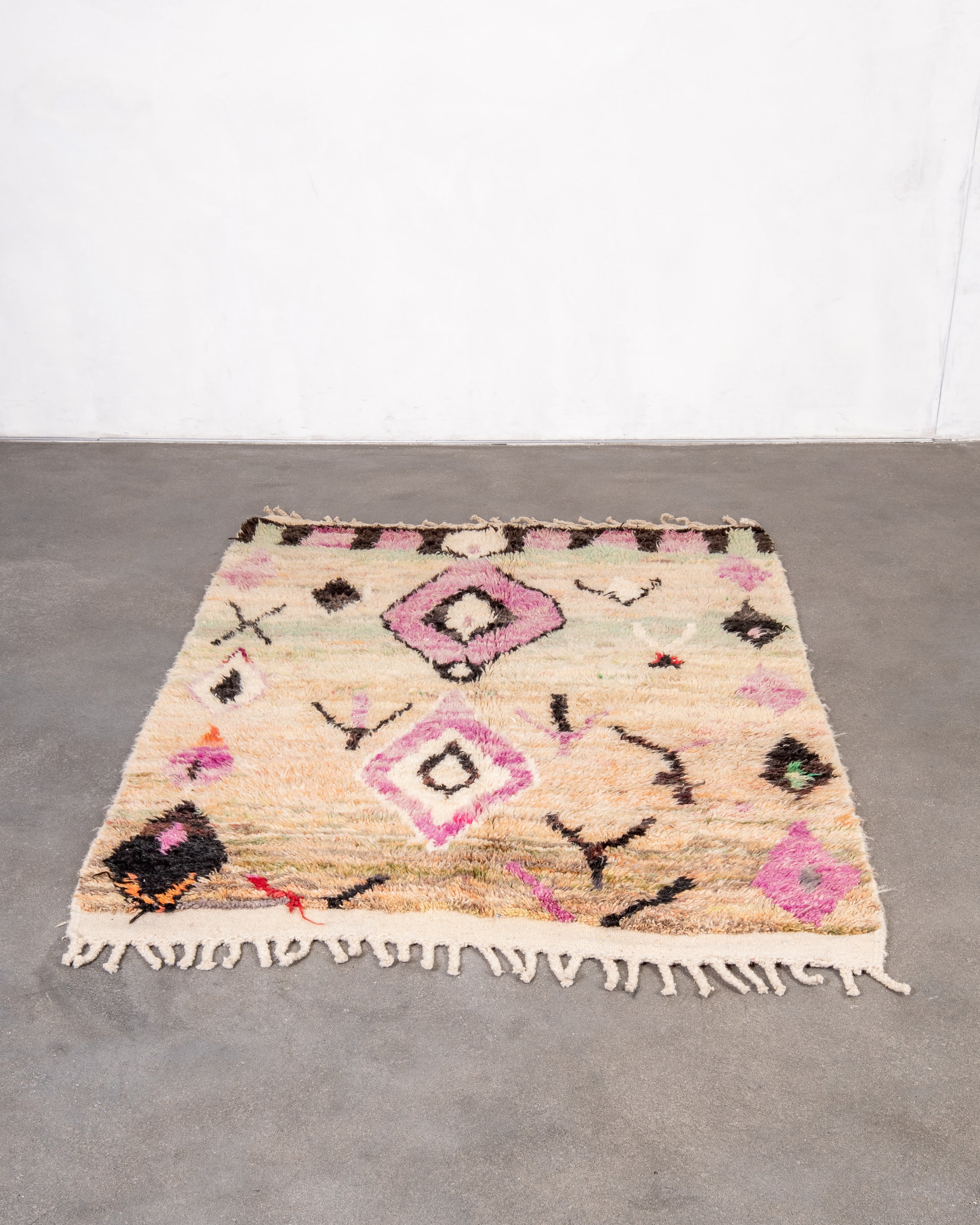 Modern designer handcrafted Berber rug from morocco Boujad with beautiful colors and patterns